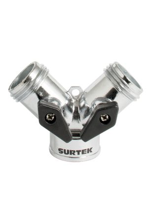 130333 - Adaptador para manguera de riego en "Y" cromado 11 x 7 cm Surtek