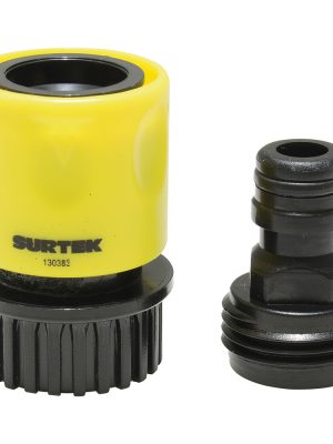 130383 - Juego de conectores para manguera de riego con sistema clic y adaptador 3/4" GHT,2 piezas Surtek