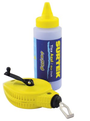 130561.jpg 130561 - Juego de tiralíneas metálico 30 m, con tiza, 2 piezas Surtek