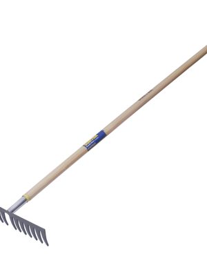 130651 - Rastrillo curvo para jardín con mango de madera 60", 16 dientes Surtek