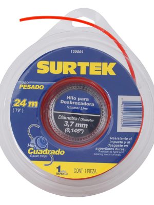 130804.jpg 130804 - Nailon cuadrado para desbrozadora, 3.7 mm x 24 m Surtek