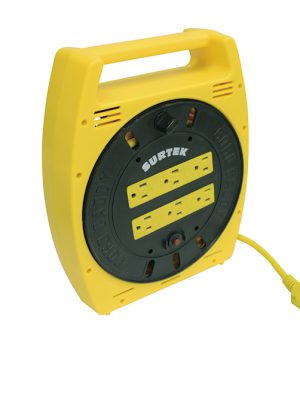 136035 - Multicontacto 6 entradas tipo carrete con extensión eléctrica 6 m Surtek