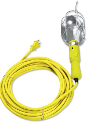 136097 - Lámpara de taller con canastilla metálica, color amarillo 15 m Surtek