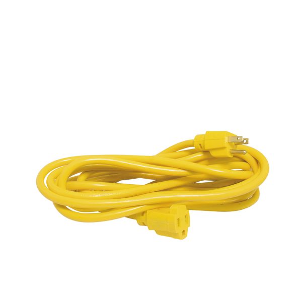 136172 - Extension eléctrica uso rudo aterrizada color amarillo, 7.6 m Surtek