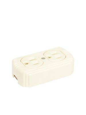 136404 - Contacto doble superficie aterrizado, línea de sobreponer, color marfil Surtek