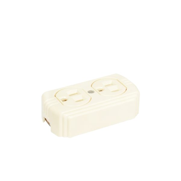 136404.jpg 136404 - Contacto doble superficie aterrizado, línea de sobreponer, color marfil Surtek