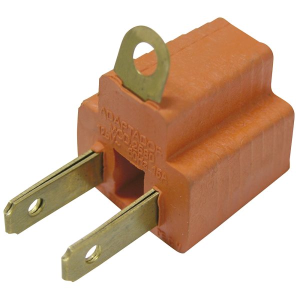 136450.jpg 136450 - Adaptador clavija de aterrizado a polarizado PVC, 2 piezas Surtek