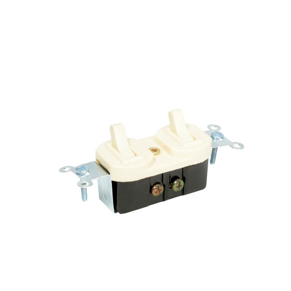 136552.jpg 136552 - Apagador doble de campana, línea estándar, color marfil Surtek