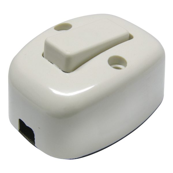 136559.jpg 136559 - Apagador sencillo visible ovalado, línea de sobreponer, color marfil Surtek