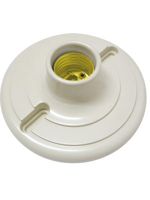 136665.jpg 136665 - Portalámpara redonda de baquelita para techo 4", color blanco Surtek