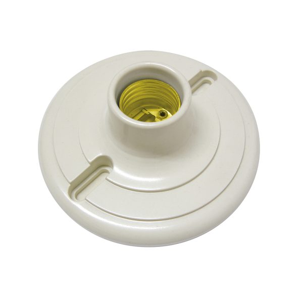 136665.jpg 136665 - Portalámpara redonda de baquelita para techo 4", color blanco Surtek