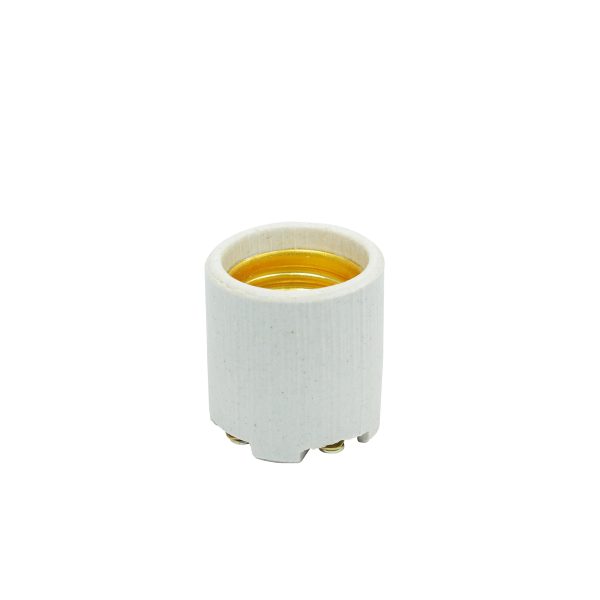 136675 - Portalámpara sencilla de porcelana 3.5 cm, color blanco Surtek