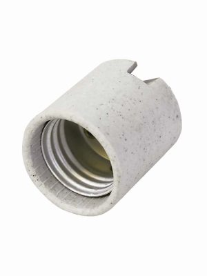 136676 - Portalámpara con soporte tipo niple de porcelana 4 cm, color blanco Surtek