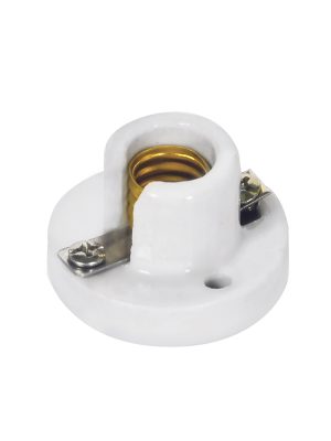 136678 - Portalámpara para candil con base E12 de porcelana 3 cm, color blanco Surtek