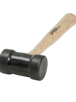 1367 - Mazo con cabeza de hule negro con mango de madera de encino de 14", 16 oz Urrea