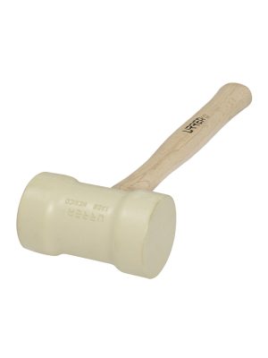 1368B.jpg 1368B - Mazo con cabeza de hule beige con mango de madera de encino de 16", 22 oz Urrea