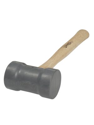 1368G.jpg 1368G - Mazo con cabeza de hule gris con mango de madera de encino de 16", 22 oz Urrea