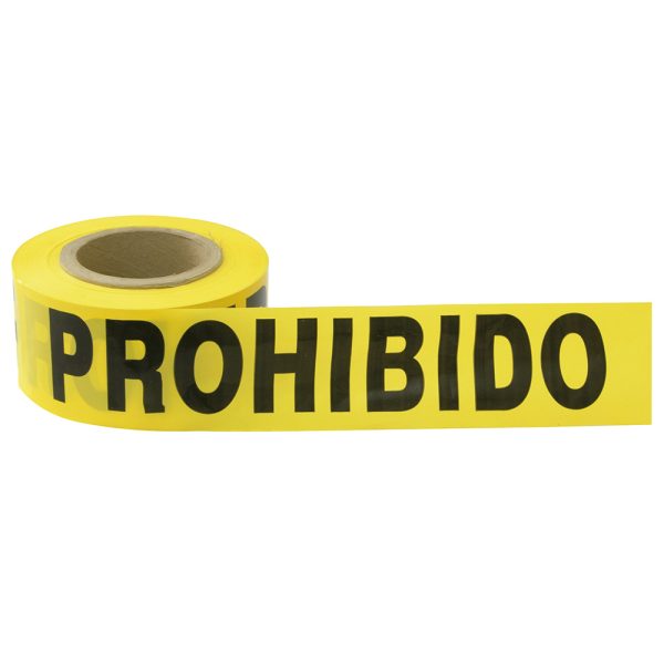 137299 - Cinta para barricada "PROHIBIDO EL PASO" ancho 3" de 100 m Surtek