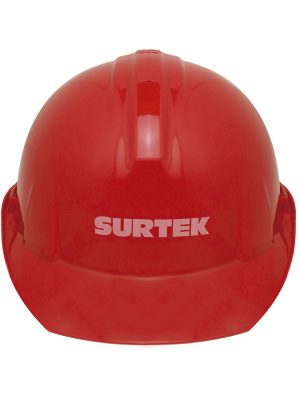 137312 - Casco de seguridad con ajuste de intervalos, color rojo Surtek