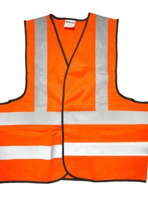 137377.jpg 137377 - Chaleco de seguridad con cintas reflejantes plateadas naranja unitalla Surtek