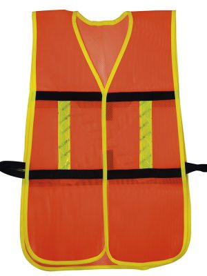 137491.jpg 137491 - Chaleco de seguridad de malla de poliéster con ajuste de doble gancho naranja unitalla Surtek