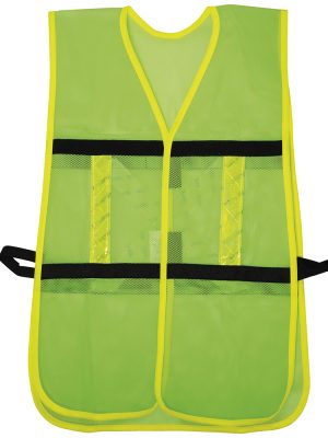 137492 - Chaleco de seguridad de malla de poliéster con ajuste de doble gancho verde unitalla Surtek