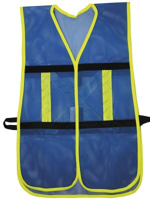 137493 - Chaleco de seguridad de malla de poliéster con ajuste de doble gancho azul unitalla Surtek