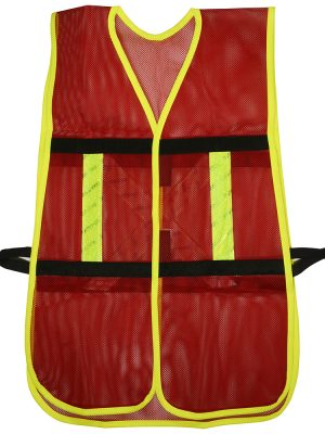 137494 - Chaleco de seguridad de malla de poliéster con ajuste de doble gancho rojo unitalla Surtek