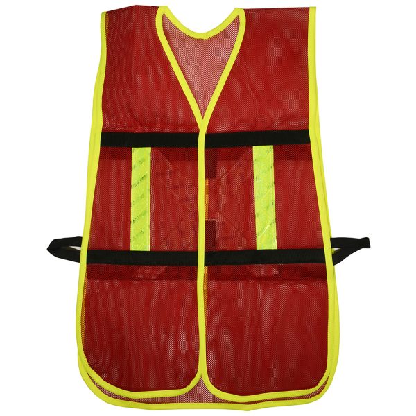 137494.jpg 137494 - Chaleco de seguridad de malla de poliéster con ajuste de doble gancho rojo unitalla Surtek