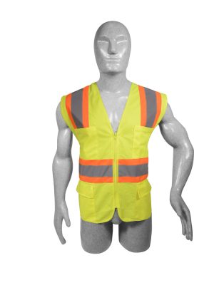 137497 - Chaleco de seguridad de alta visibilidad con cierre y 6 bolsas amarillo unitalla Surtek