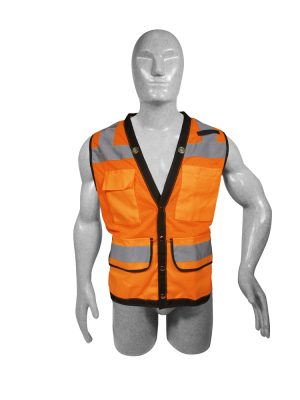 137548 - Chaleco de seguridad tipo supervisor cerrado de alta visibilidad naranja unitalla Surtek