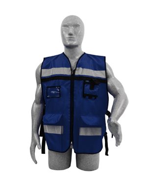 137589.jpg 137589 - Chaleco de seguridad tipo supervisor abierto con reflejante azul unitalla Surtek