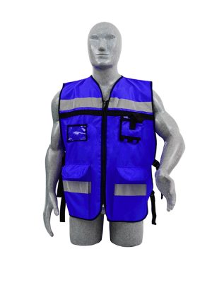 137592.jpg 137592 - Chaleco de seguridad tipo supervisor abierto con reflejante azul rey unitalla Surtek
