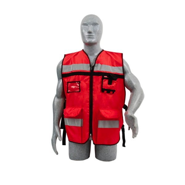 137593.jpg 137593 - Chaleco de seguridad tipo supervisor abierto con reflejante rojo unitalla Surtek