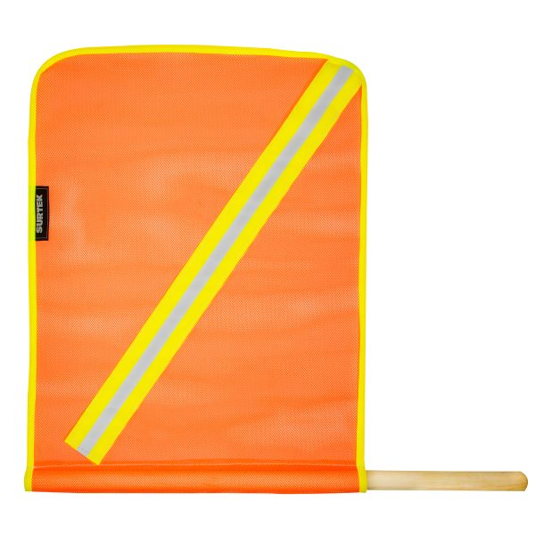 137606.jpg 137606 - Banderín de malla plástica con reflejante y vástago de madera Surtek