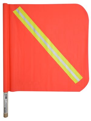 137607 - Banderín de PVC con reflejante y vástago de madera Surtek