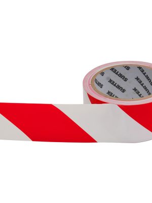 138061.jpg 138061 - Cinta de señalización de adhesivo acrílico ancho 2" de 18 m, color blanco/rojo Surtek