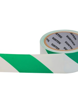 138062.jpg 138062 - Cinta de señalización de adhesivo acrílico ancho 2" de 18 m, color blanco/verde Surtek