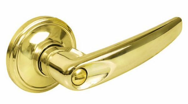 13MA.jpg 13MA - Manija tubular recta función baño, latón brillante, llave estándar, blíster Lock