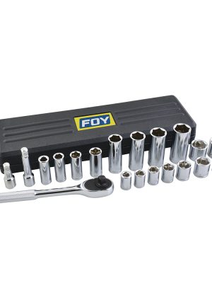 140437.jpg 140437 - Juego de dados y accesorios cuadro de 3/8" métrico, 20 piezas Foy