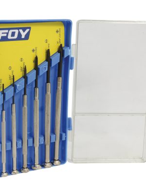 141616 - Juego de destornilladores de precisión combinados, 6 piezas en caja plástica Foy
