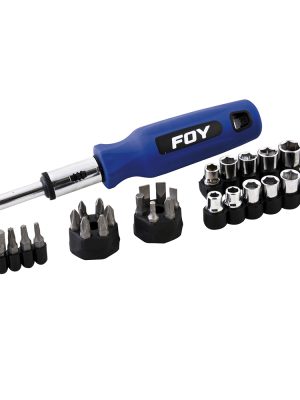 141705 - Juego de puntas y accesorios hexágono de 1/4", 29 piezas en blíster Foy