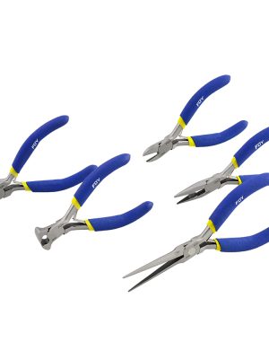 142041 - Juego de mini pinzas con mango de vinil para electrónica, 5 piezas Foy