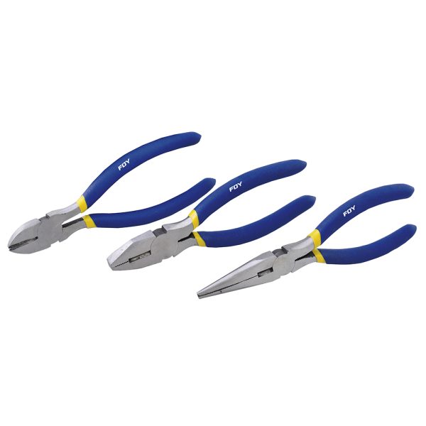 142049.jpg 142049 - Juego de pinzas para electricista con mango con doble plastisol, 3 piezas Foy