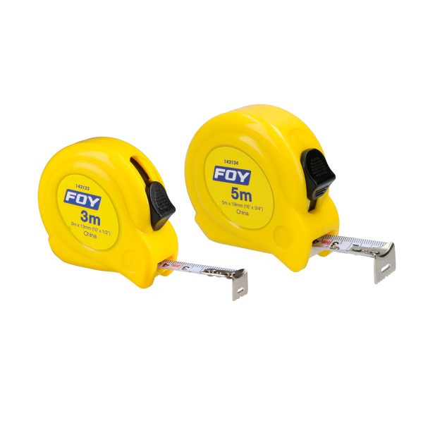 142123 - Flexómetro con carcasa de plástico amarillo 3 m x 1/2" Foy