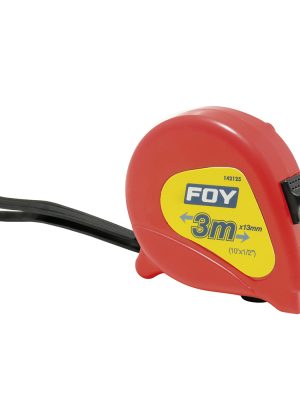 142125 - Flexómetro con carcasa de plástico rojo 3 m x 1/2" Foy