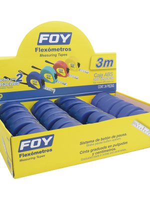 142129.jpg 142129 - Flexómetros con carcasa de plástico azul en display 3 m x 1 Foy