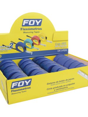 142130 - Flexómetros con carcasa de plástico azul en display 5 m x 3/4" Foy