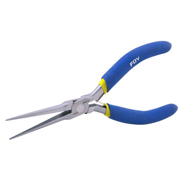 142225.jpg 142225 - Mini pinza para electrónica con mango de vinil de 5-3/4", punta aguja Foy