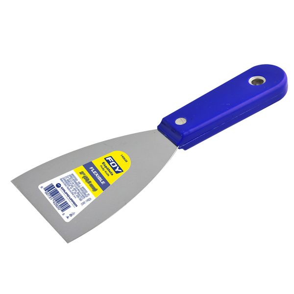 142620 - Espátula flexible de acero de alto carbón con mango plástico 2" Foy